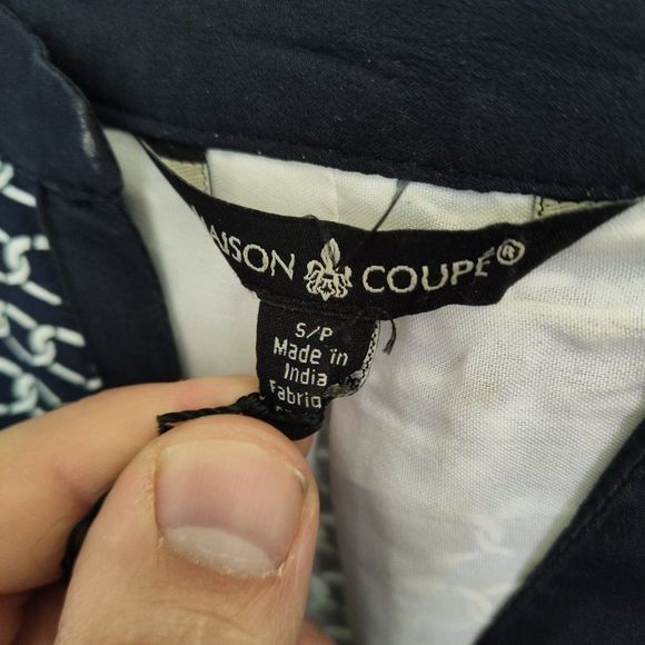 Maison Coupe, size US 4, dark navy / black and white chain design - Picture 3 of 5